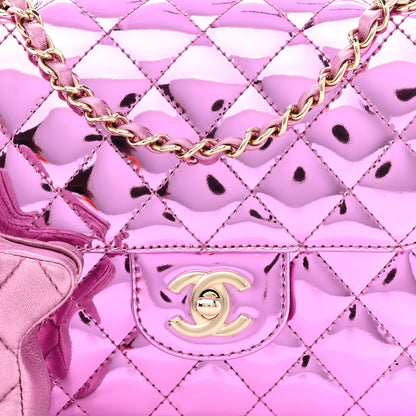 Chanel Mirror Calfskin Metallic Calfskin Quilted Hollywood Boulevard Flap With Coin Purse Light Purple 10 of 12