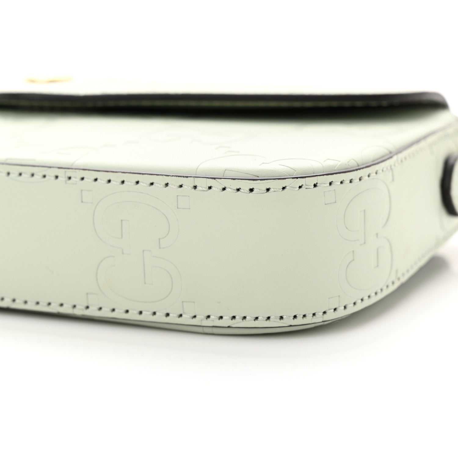 Gucci Calfskin GG Super Mini Shoulder Bag Pale Green 10 of 14