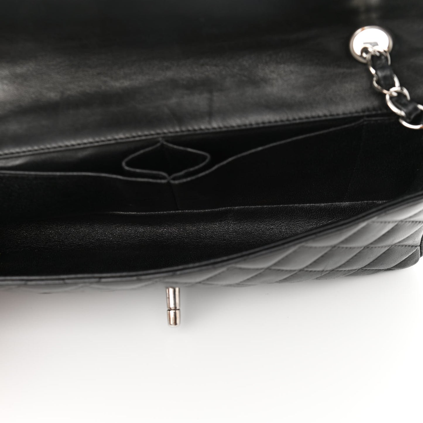 Lambskin Quilted East West Flap Black