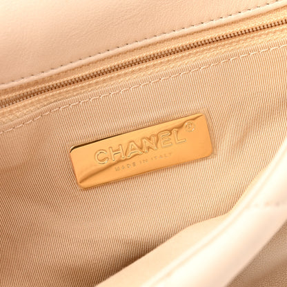 Chanel Goatskin Quilted Medium Chanel 19 Flap Light Beige 5 of 11