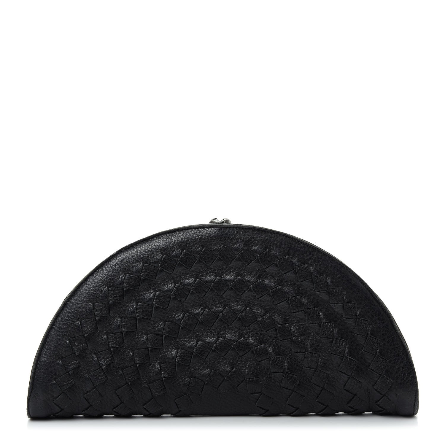 Bottega Veneta Cervo Deerskin Intrecciato Fan Clutch Black 1 of 7
