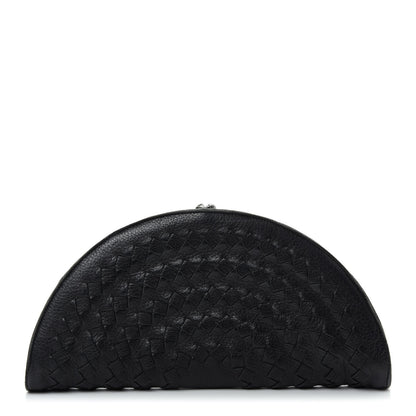 Bottega Veneta Cervo Deerskin Intrecciato Fan Clutch Black 1 of 7