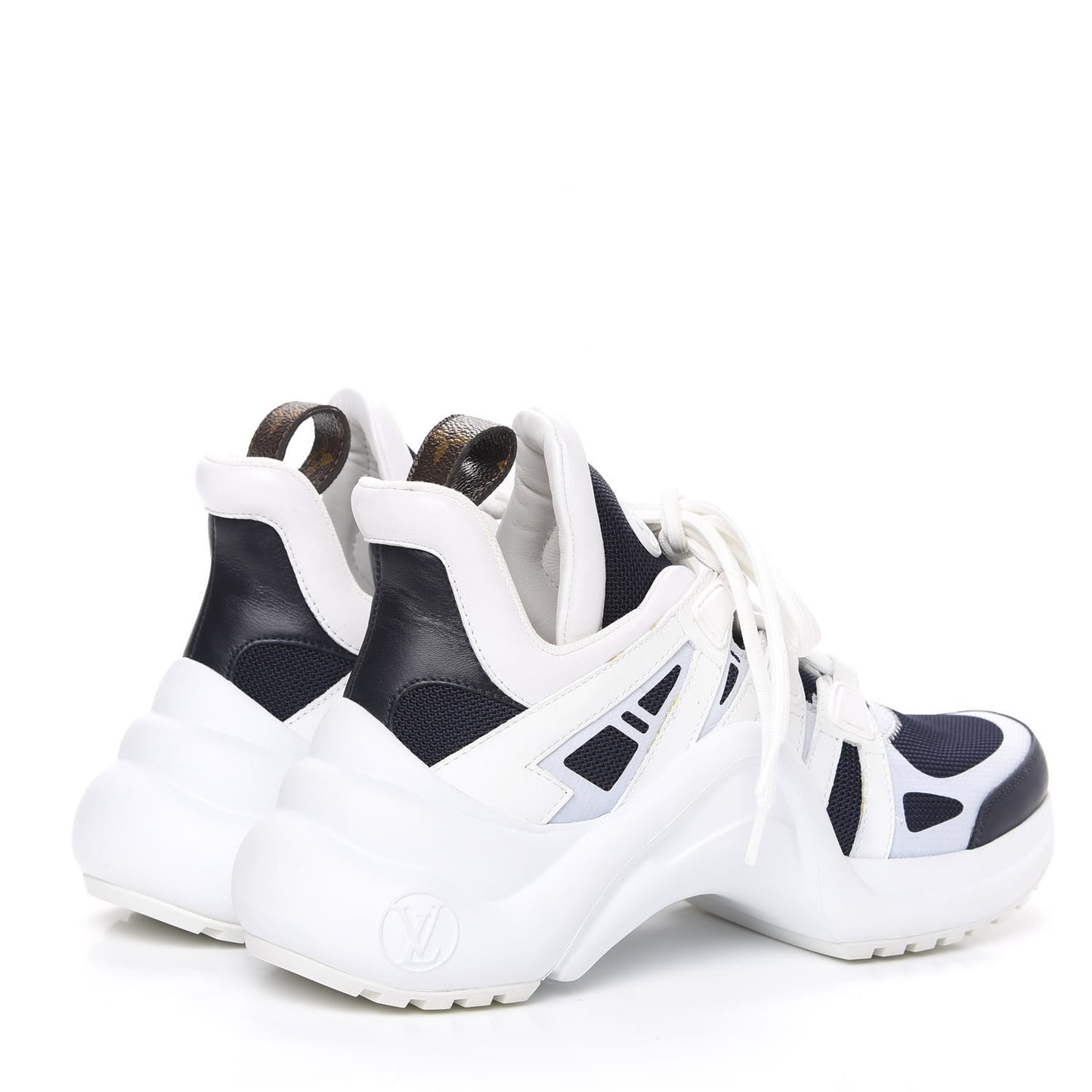 Calfskin Technical Nylon LV Archlight Sneakers 37 Marine