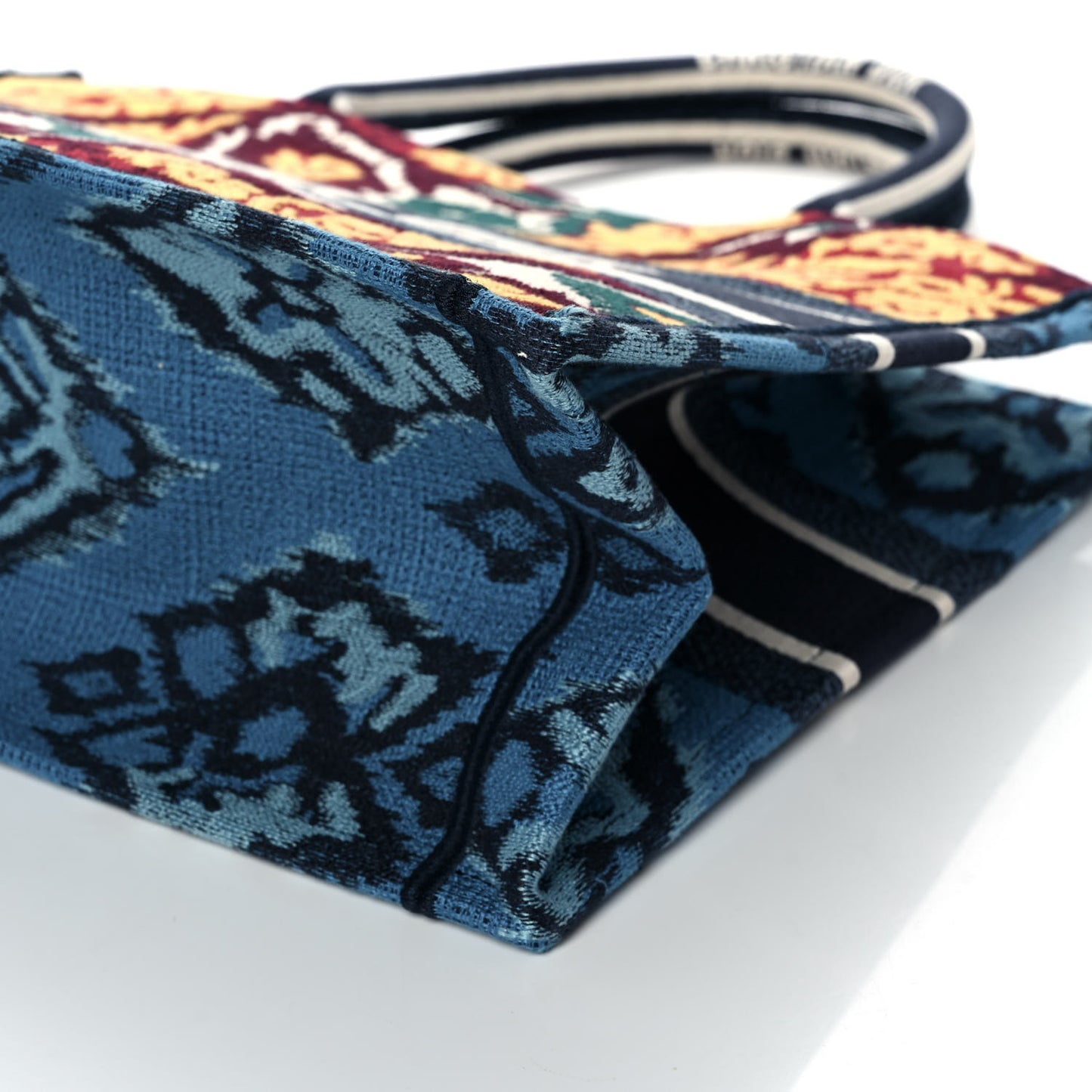 Canvas Embroidered Paisley Medium Book Tote Blue Multicolor