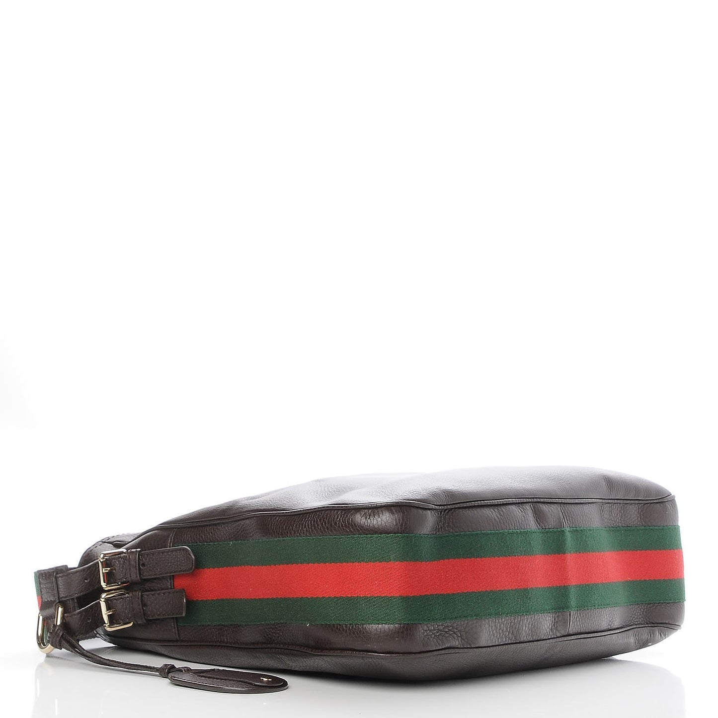 Pebbled Calfskin Medium Heritage Shoulder Bag Dark Brown