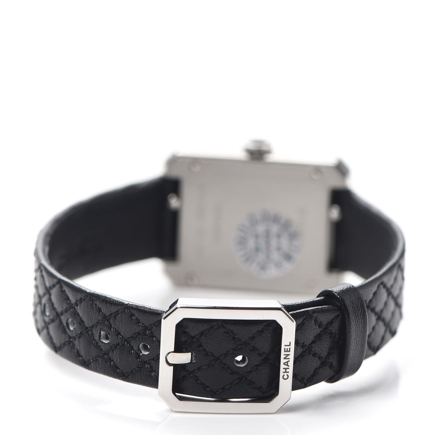 Stainless Steel Calfskin 21mm Boy-Friend Quilt Quartz Watch Black
