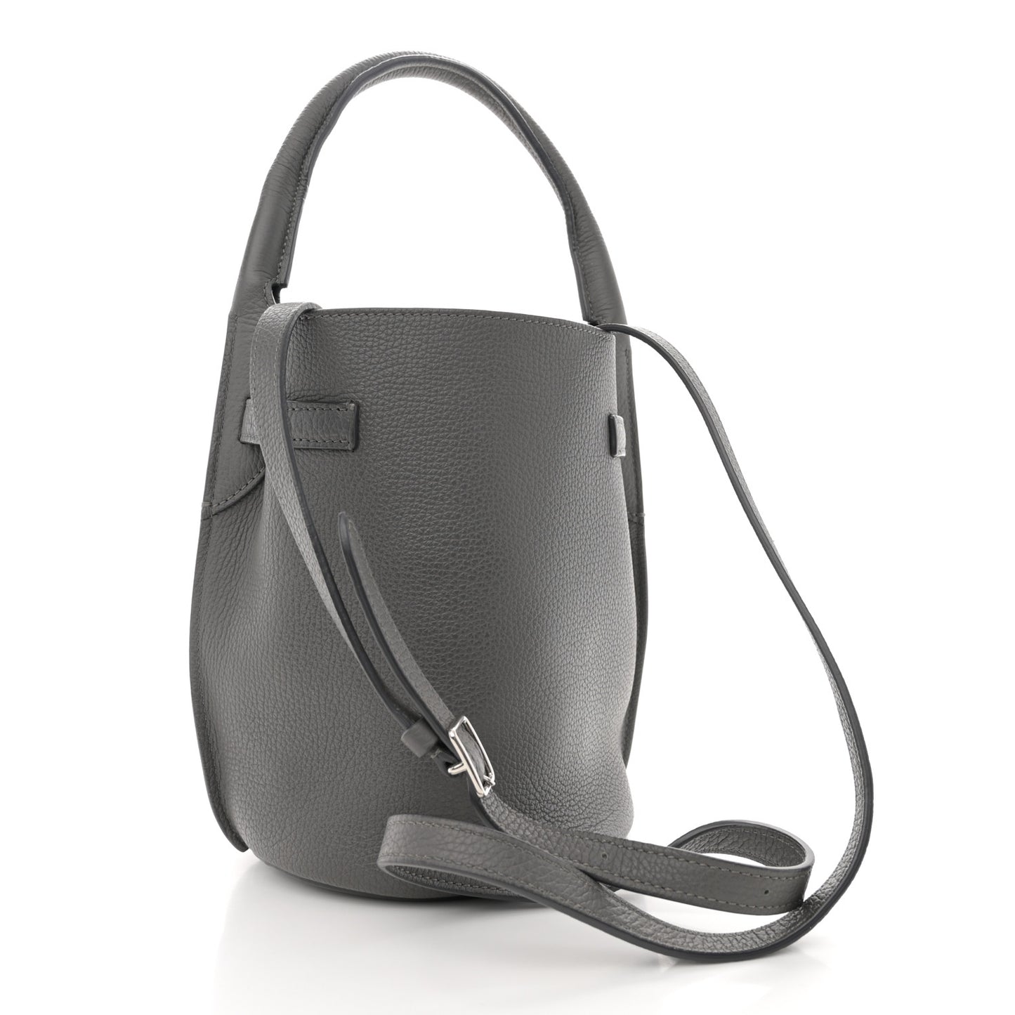 Supple Grained Calfskin Nano Big Bag Bucket Grey