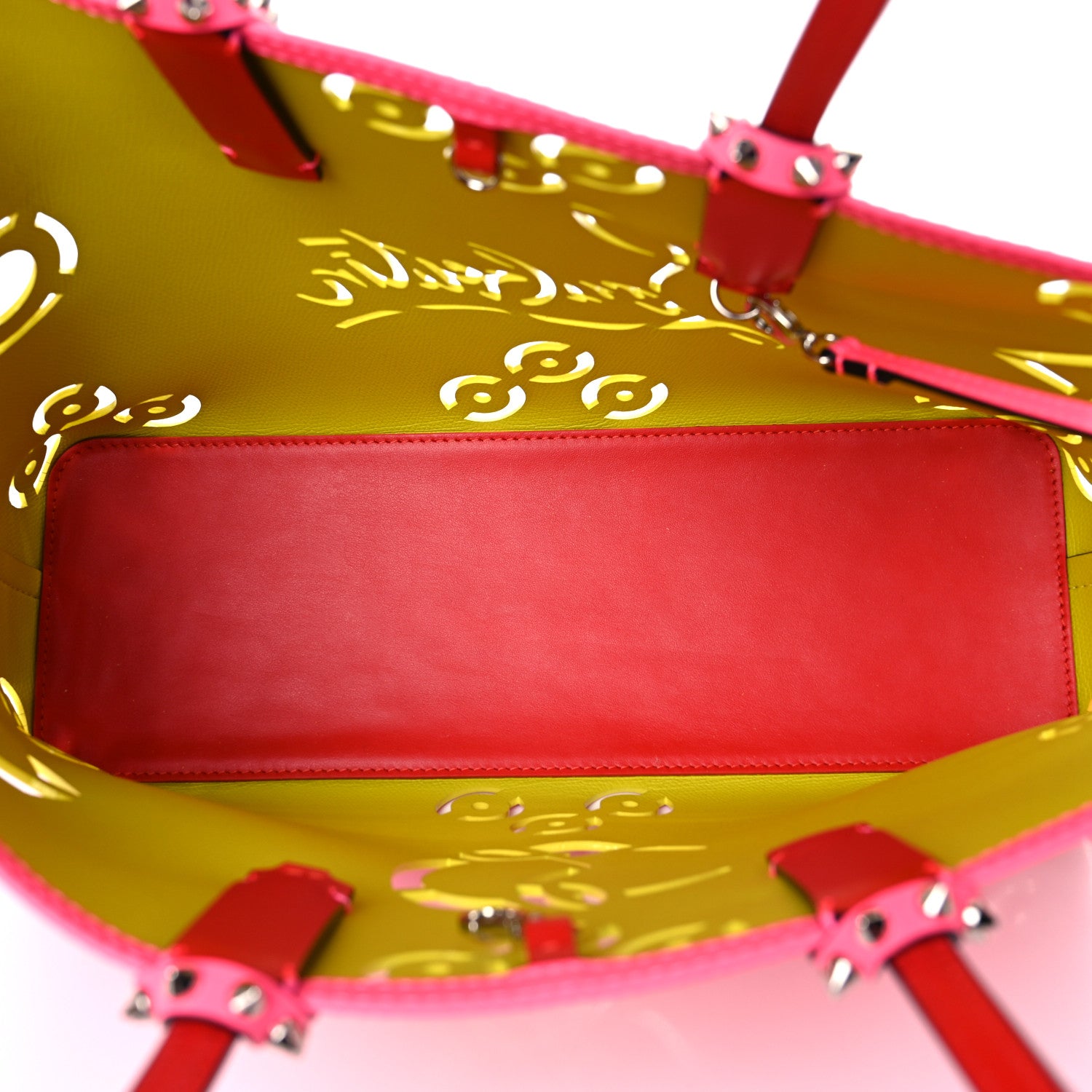 Christian Louboutin Calfskin Loubinthesky Perforated Cabata Tote Fiesta 6 of 12