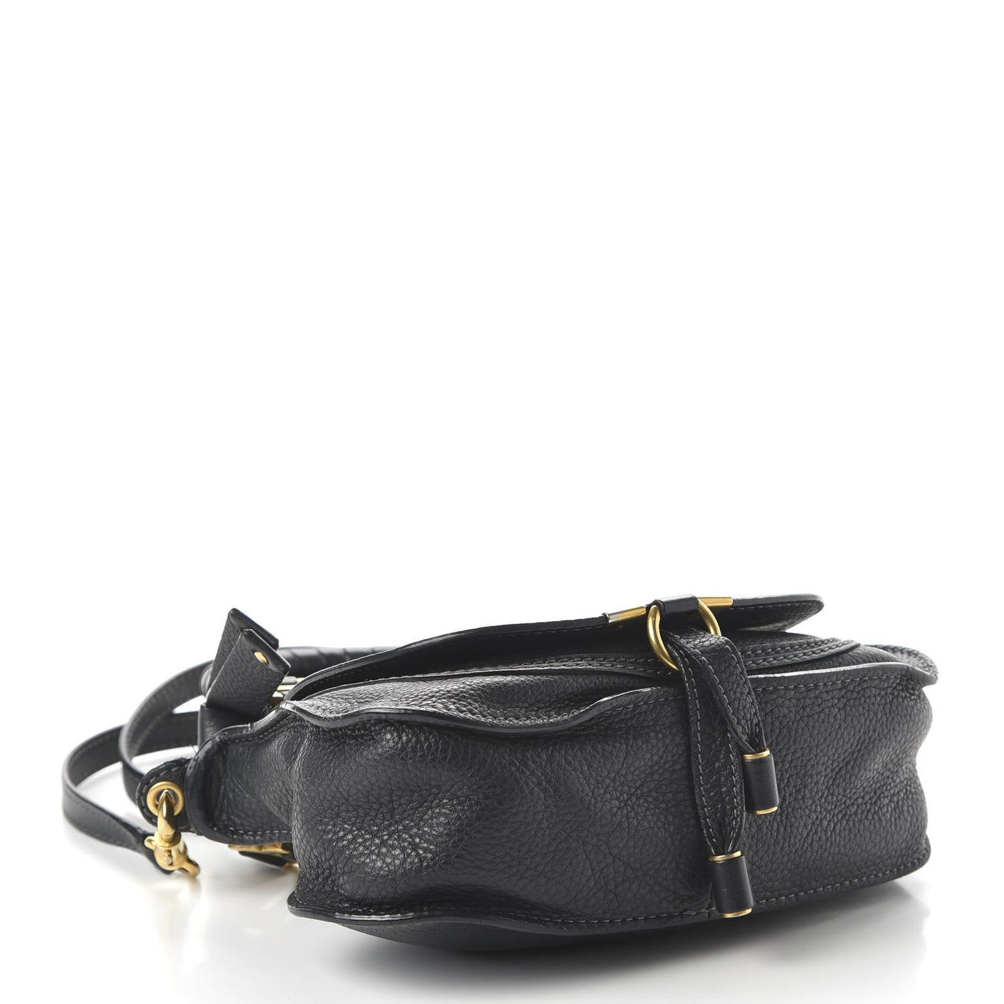 Calfskin Baby Marcie Satchel Black
