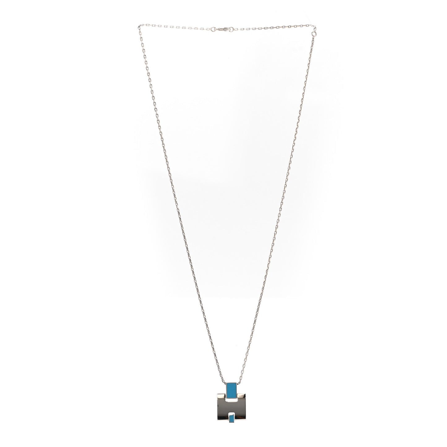 Palladium Lacquered Eileen Pendant Necklace Bleu Zanzibar
