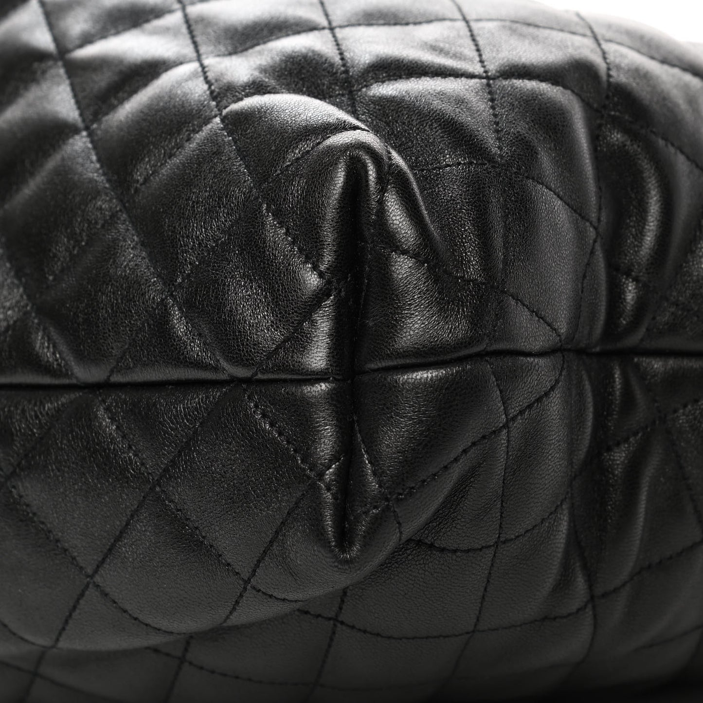 Lambskin Quilted Maxi Icare Shopping Tote Black