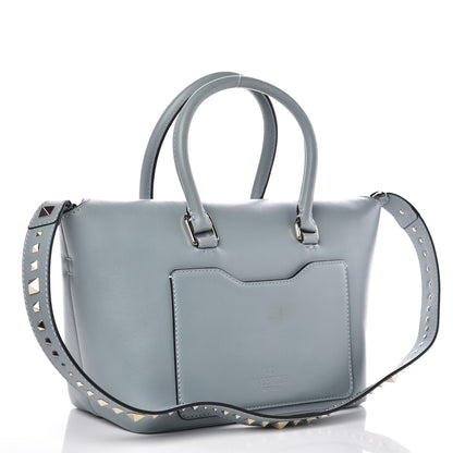 Valentino Garavani Calfskin Small Rockstud Demilune Double Handle Satchel Nube 3 of 10