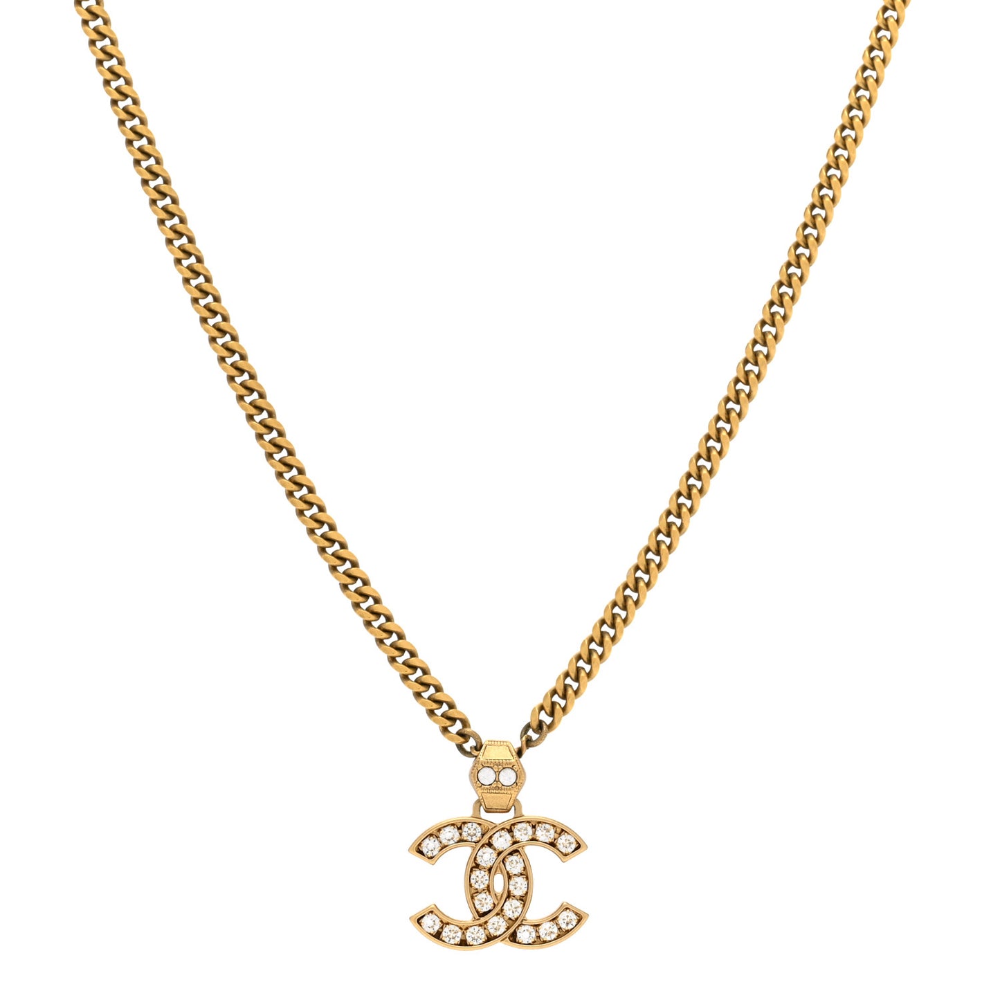 Crystal CC Necklace Gold