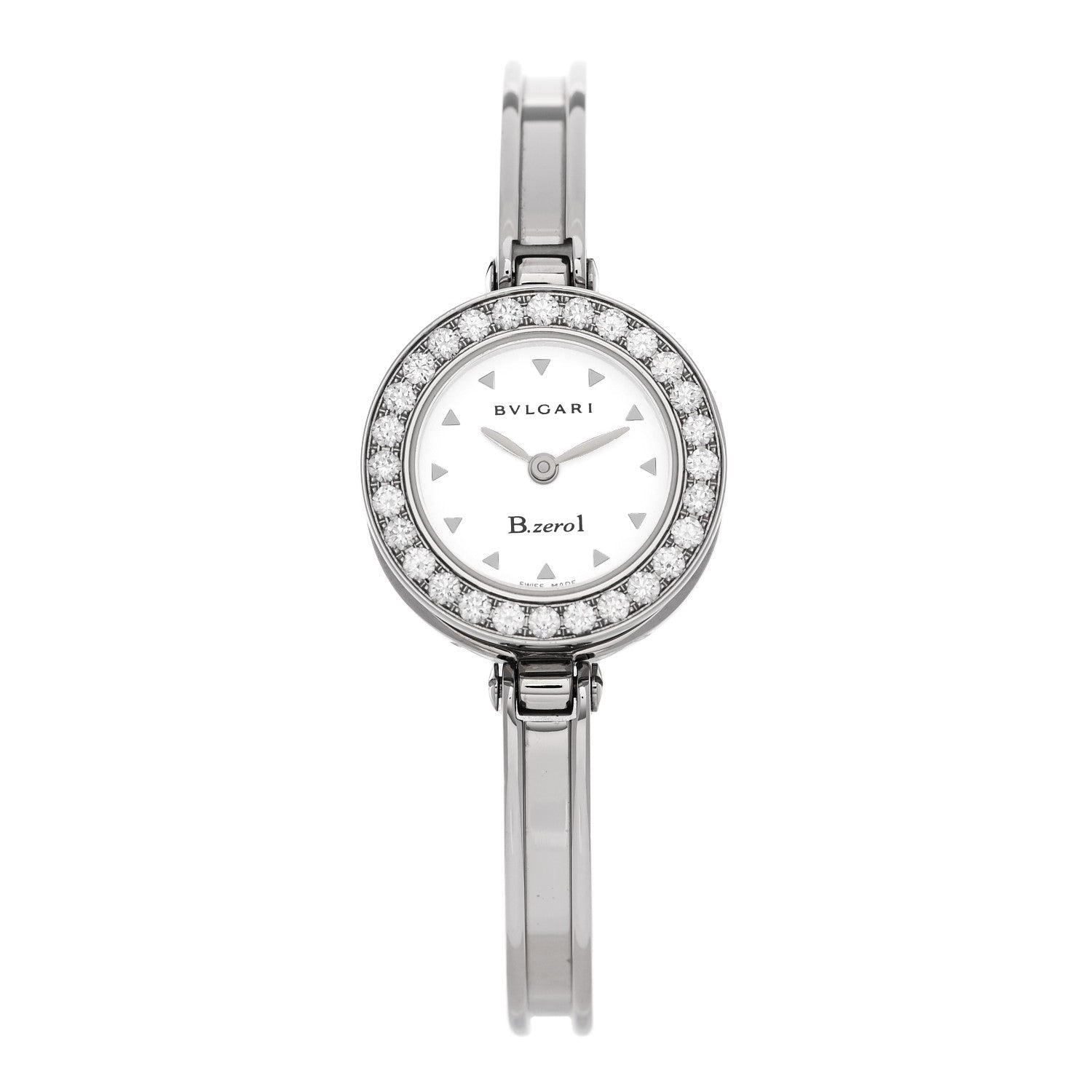 Bulgari Stainless Steel Diamond Bezel 22mm B.Zero1 Quartz Watch White 1 of 4
