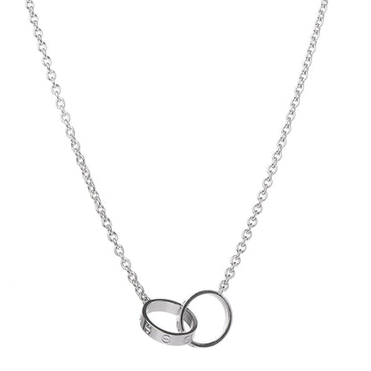 Cartier 18K White Gold Interlocking LOVE Necklace 4 of 6