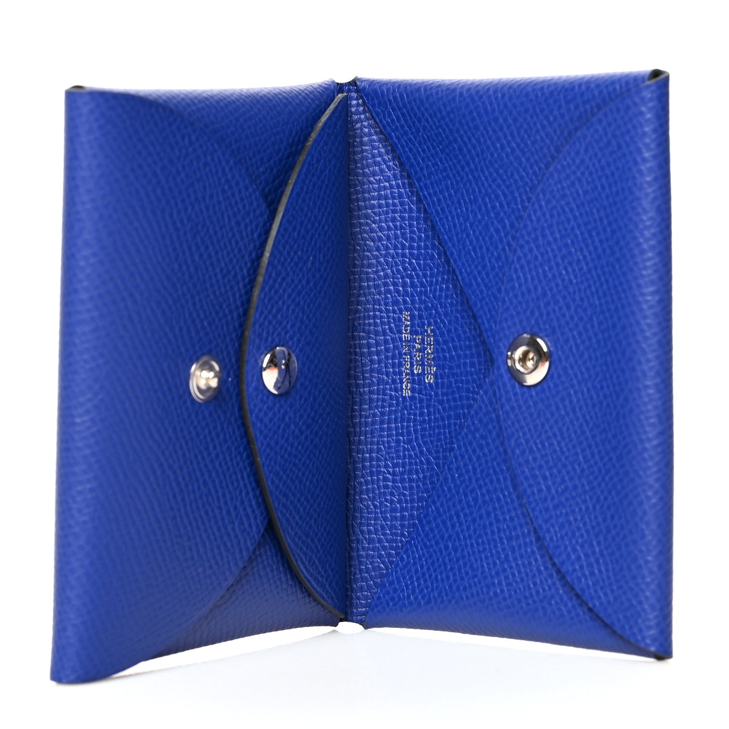 Hermes Epsom Calvi Duo Card Case Bleu Electrique 5 of 10