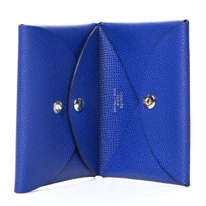 Hermes Epsom Calvi Duo Card Case Bleu Electrique 5 of 10