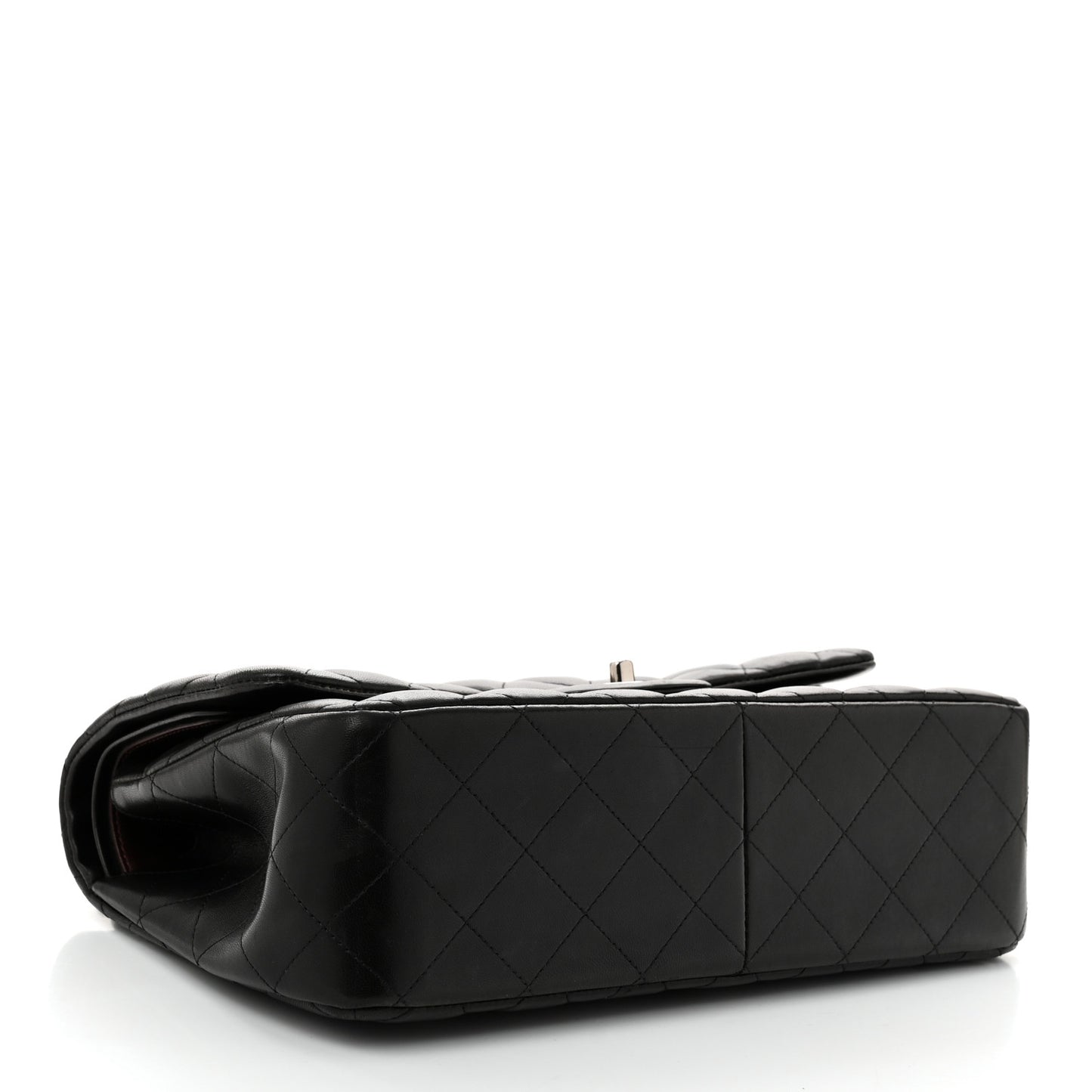 Lambskin Quilted Jumbo Double Flap Black