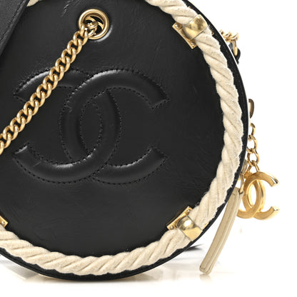 Chanel Crumpled Calfskin Cotton Small En Vogue Round Bag Black 8 of 11
