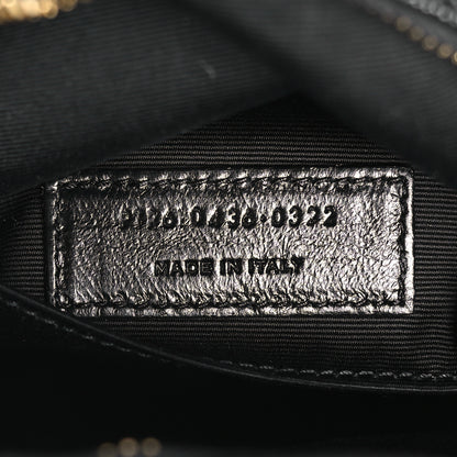 Saint Laurent Grain De Poudre Matelasse Chevron Quilted Round Vinyle Camera Bag Black 7 of 9