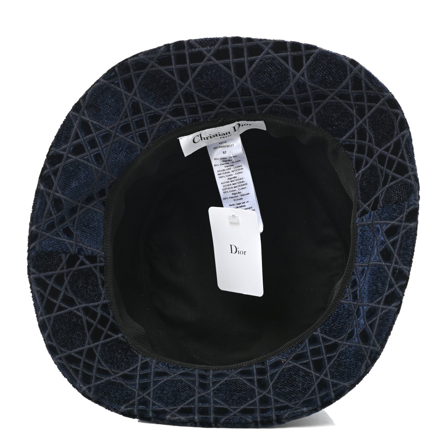 Velvet Cannage Bucket Hat 57 Blue