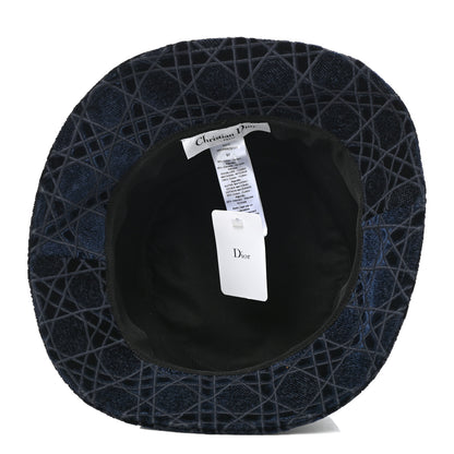 Christian Dior Velvet Cannage Bucket Hat 57 Blue 7 of 8
