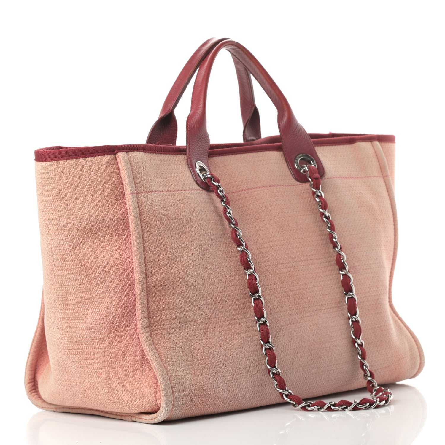 Chanel Canvas Medium Deauville Tote Red 3 of 19