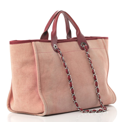 Chanel Canvas Medium Deauville Tote Red 3 of 19
