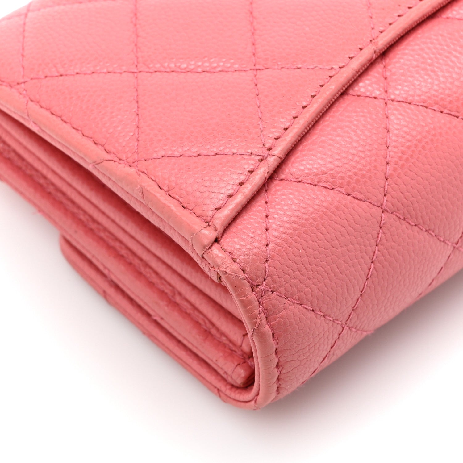 Chanel Caviar Quilted Medium Gusset Flap Wallet Pink 15 of 15
