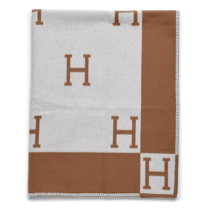 Hermes Wool Cashmere Avalon Blanket Ecru Camel 3 of 5