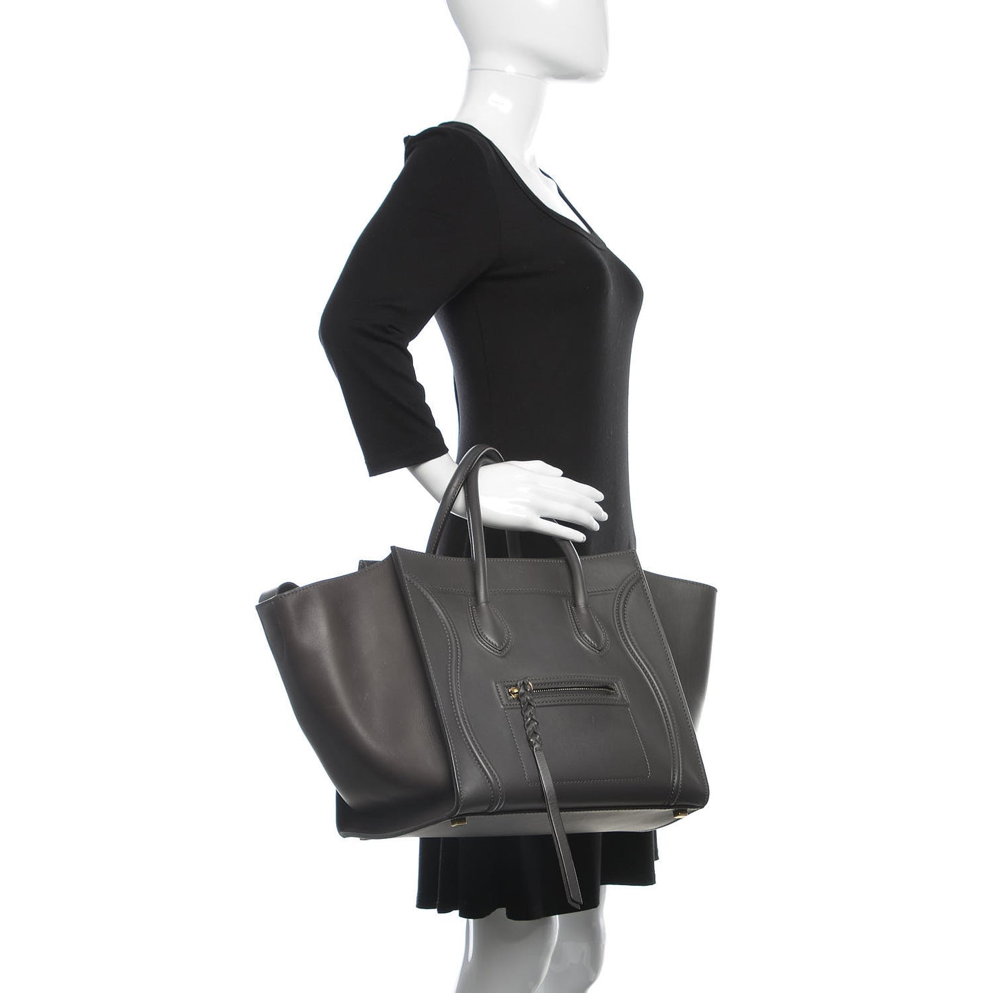 Smooth Calfskin Medium Phantom Luggage Grey