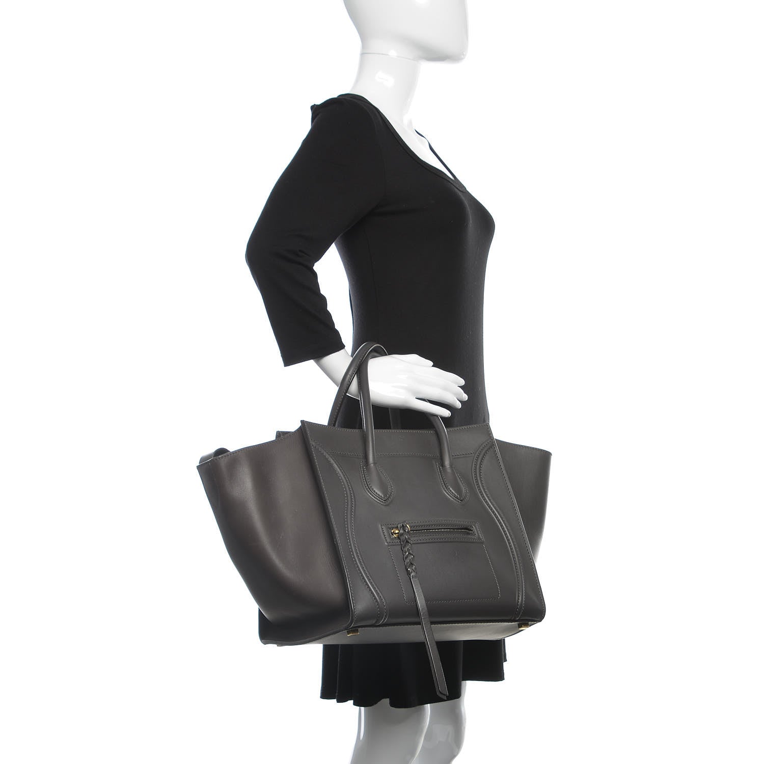 Celine Smooth Calfskin Medium Phantom Luggage Grey 2 of 17