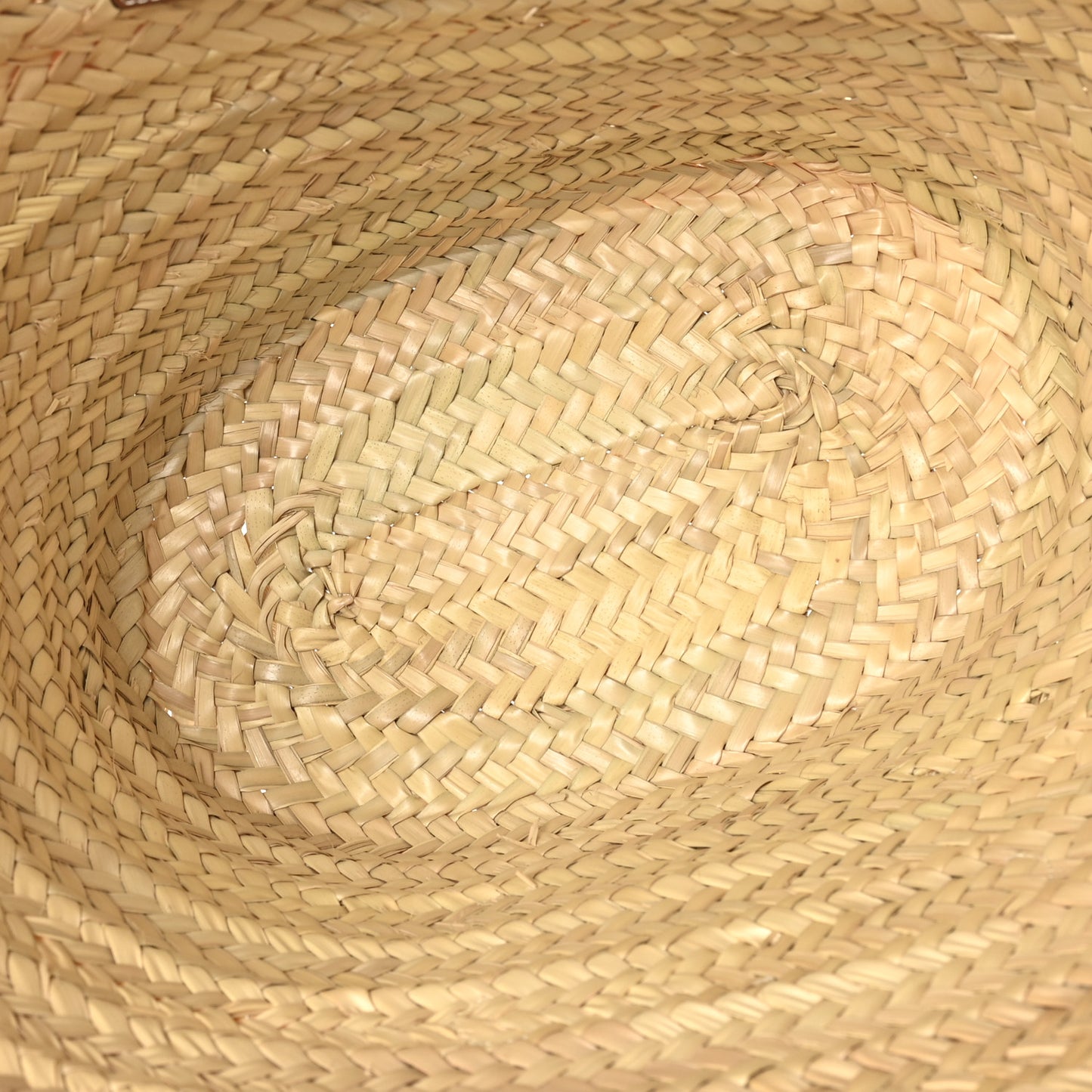 Raffia Calfskin Triomphe Medium Panier Tan