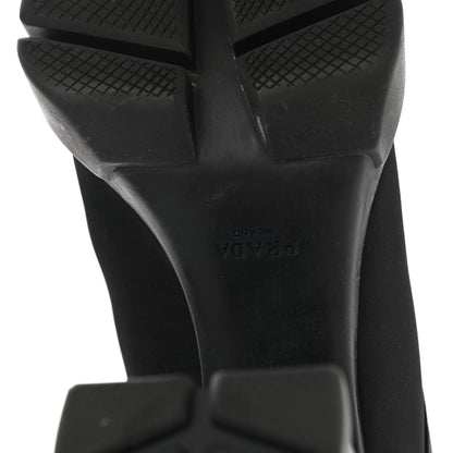 Prada Vitello Montana Re-Nylon Metal Triangle Logo 110mm Ankle Boots 38.5 Black 6 of 9