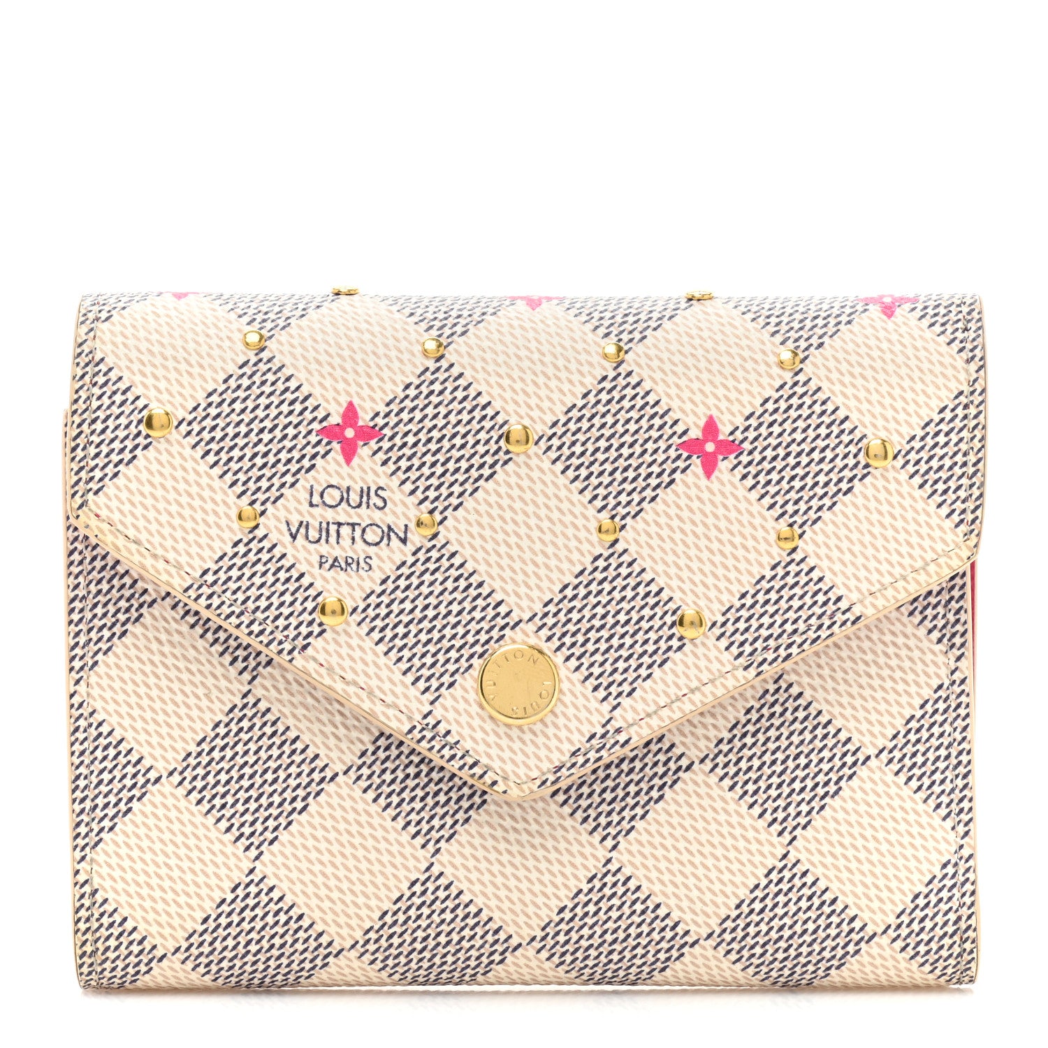 Louis Vuitton Damier Azur Studded Victorine Wallet 1 of 8