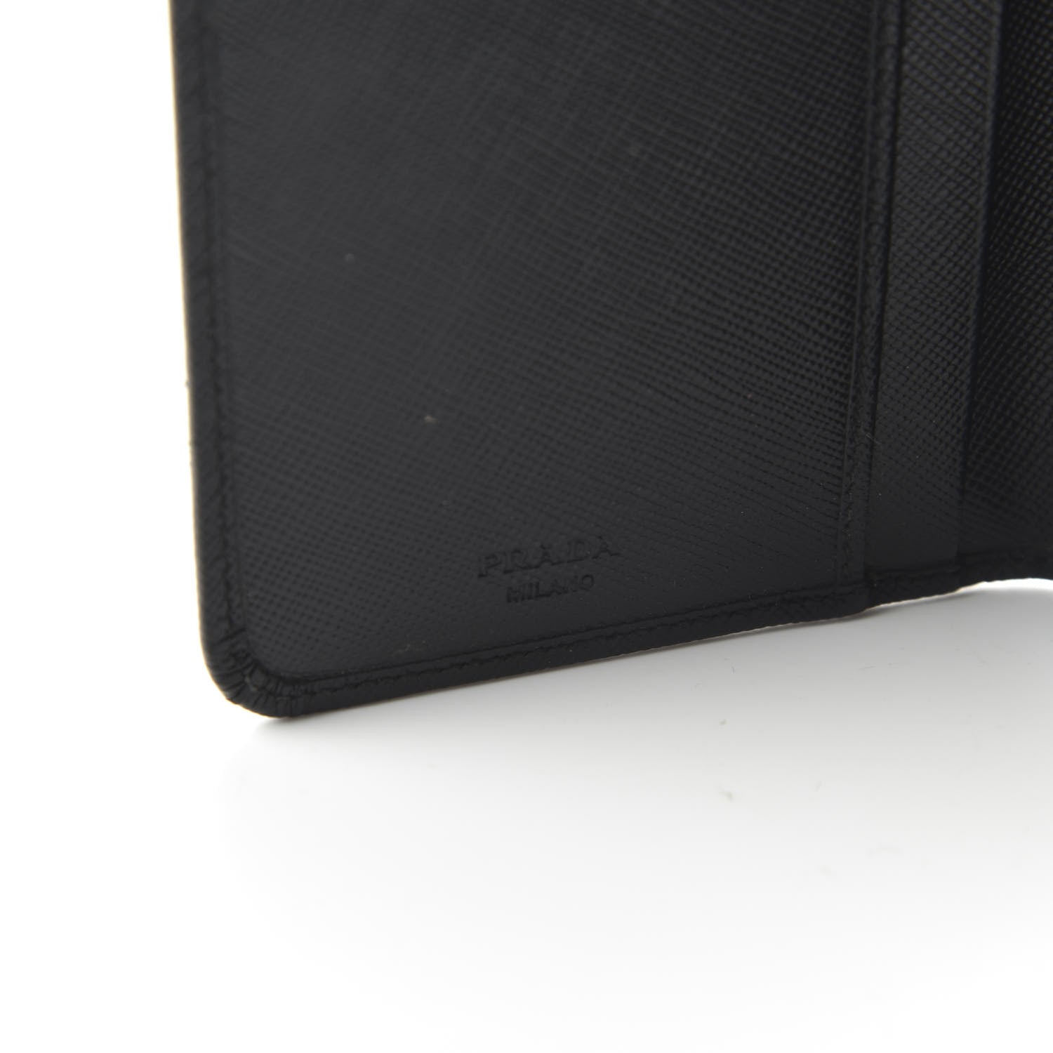 Prada Saffiano Metal Compact Wallet Black 9 of 11