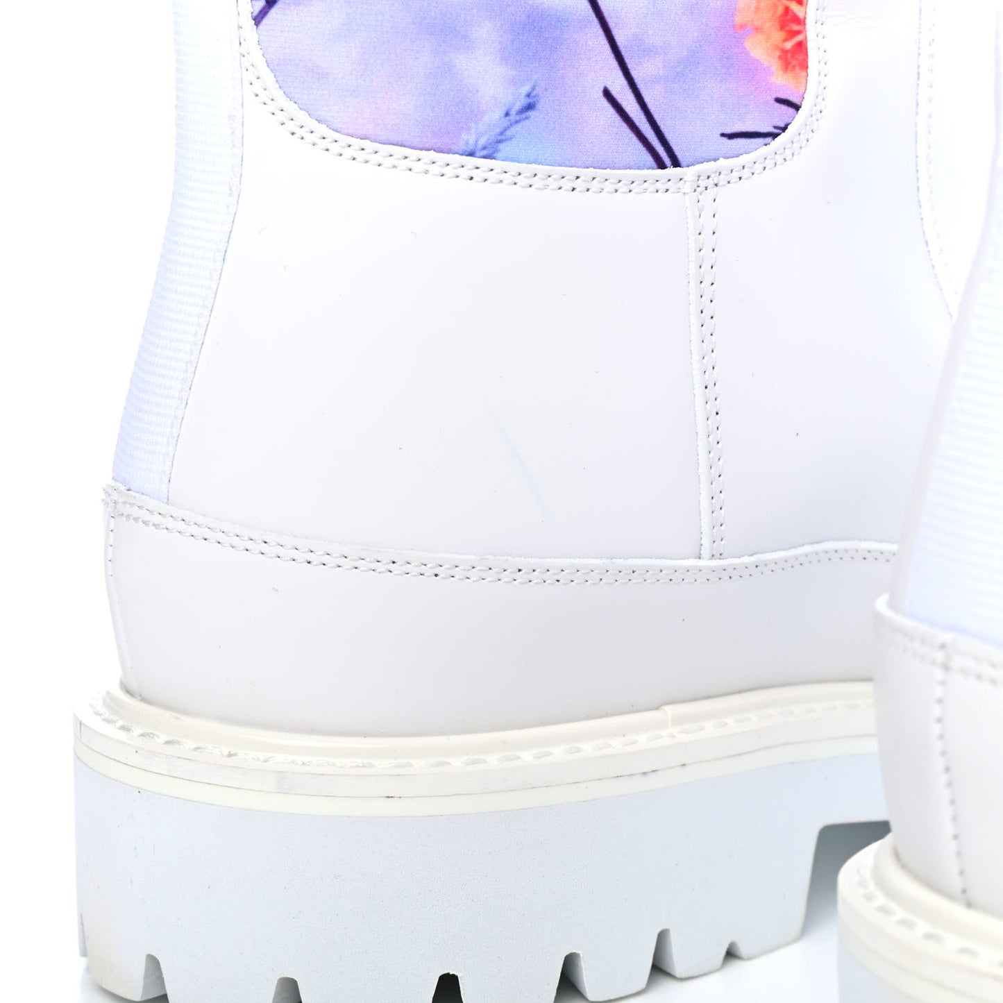 Neoprene Calfskin Floral Print Mens Landscape Boots 8.5 White Multicolor
