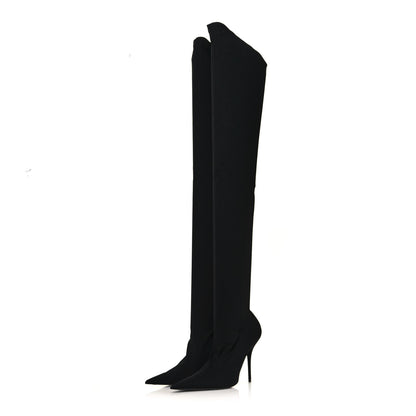 Balenciaga Spandex Pointed Toe Knife Thigh High Boots 41 Black 3 of 6