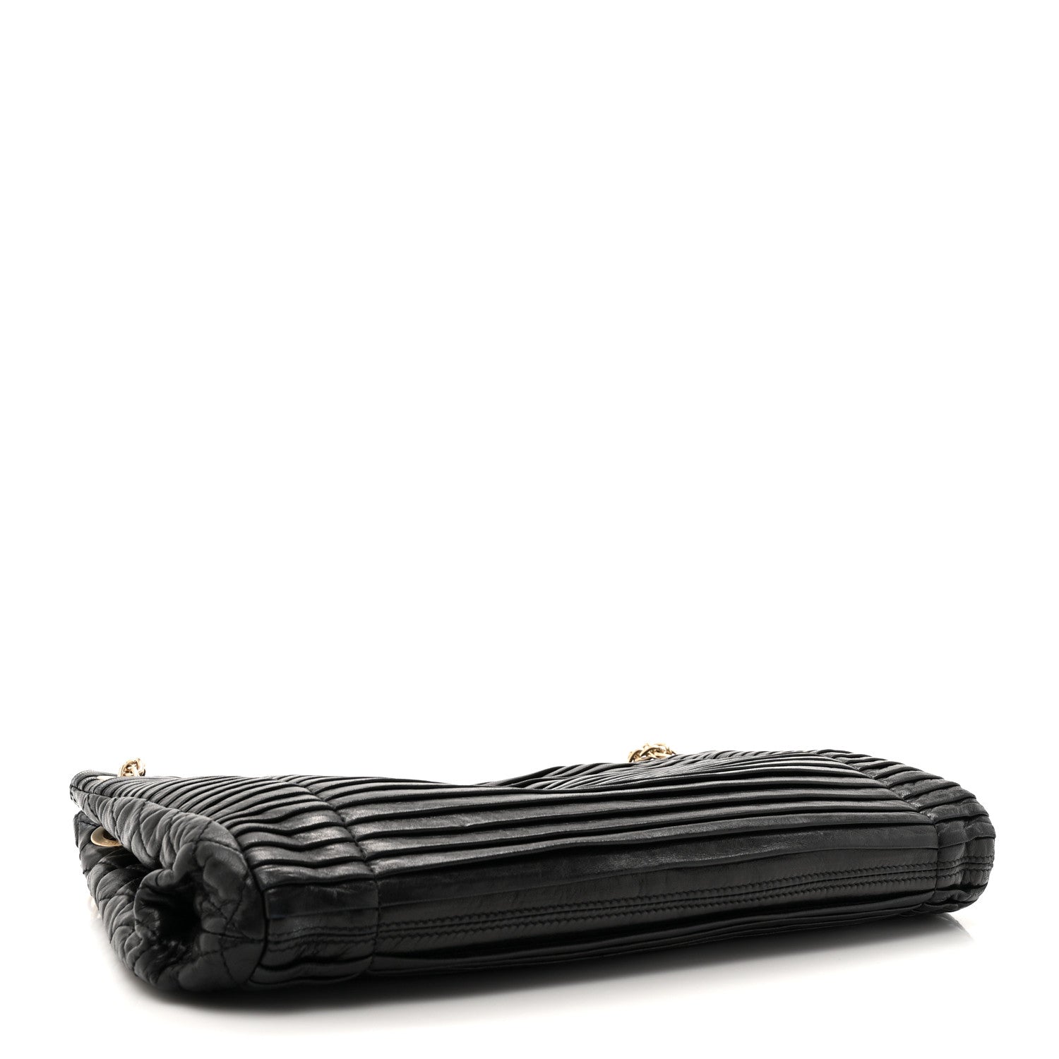 Chanel Lambskin Pleated Shoulder Bag Black 4 of 12