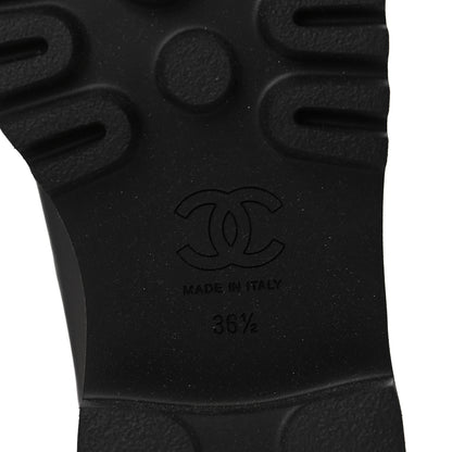 Chanel Crumpled Calfskin Patent Cap Toe Short Boots 36.5 Dark Grey Black 6 of 9