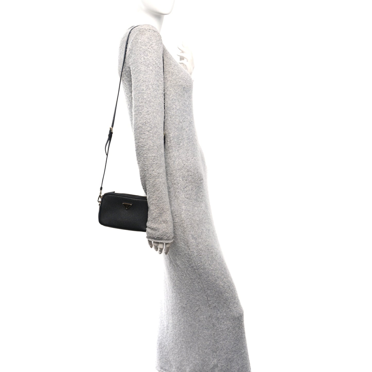 Vitello Daino Mini Crossbody Bag Black
