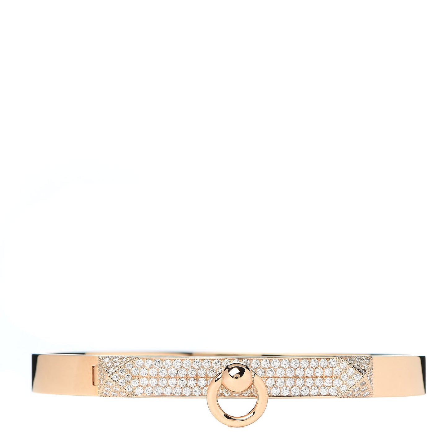 18K Rose Gold Diamond PM Collier De Chien Pave Bracelet SH