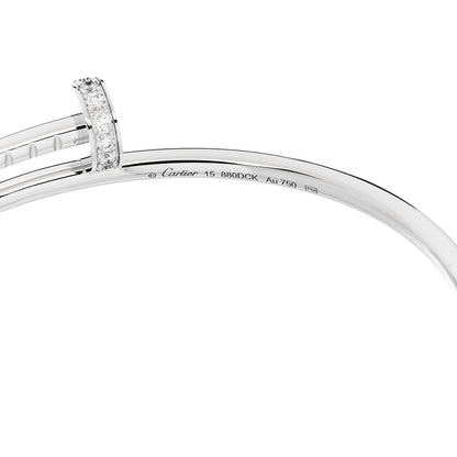 Cartier 18K White Gold Diamond Small Juste Un Clou Bracelet 15 4 of 4