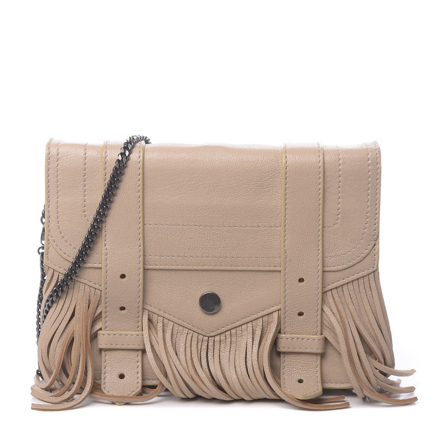 Proenza Schouler Lambskin Fringe PS1 Chain Wallet Beige 1 of 10