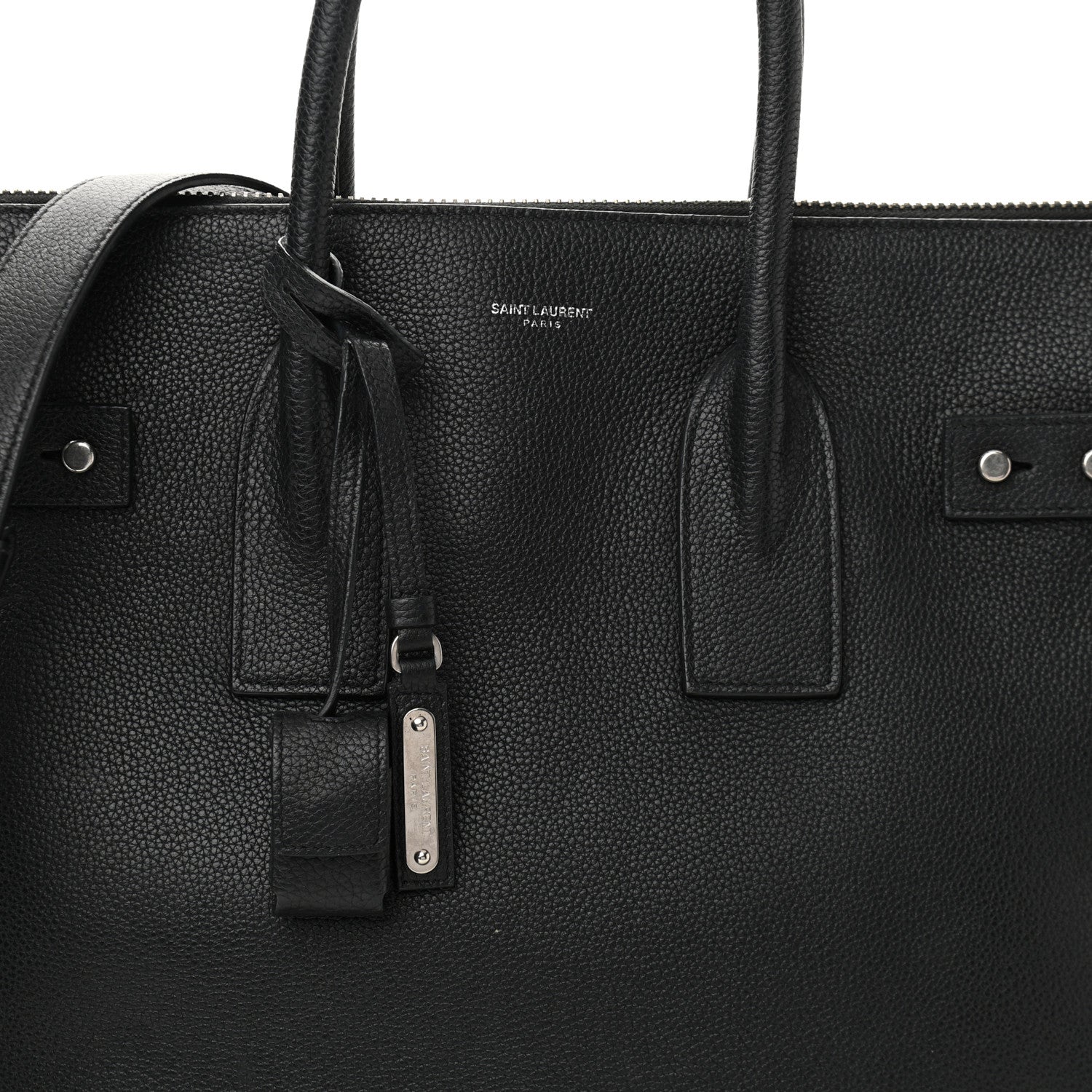 Saint Laurent Grained Calfskin Sac De Jour Souple North South Tote Black 8 of 12