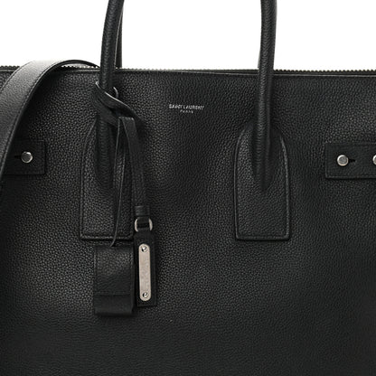 Saint Laurent Grained Calfskin Sac De Jour Souple North South Tote Black 8 of 12