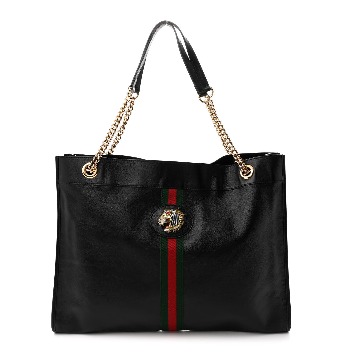 Gucci Calfskin Large Rajah Chain Tote Black 1 of 11