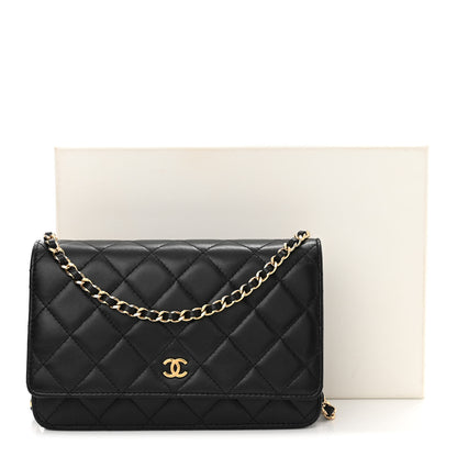 Chanel Lambskin Quilted Wallet On Chain WOC Black 19 of 19