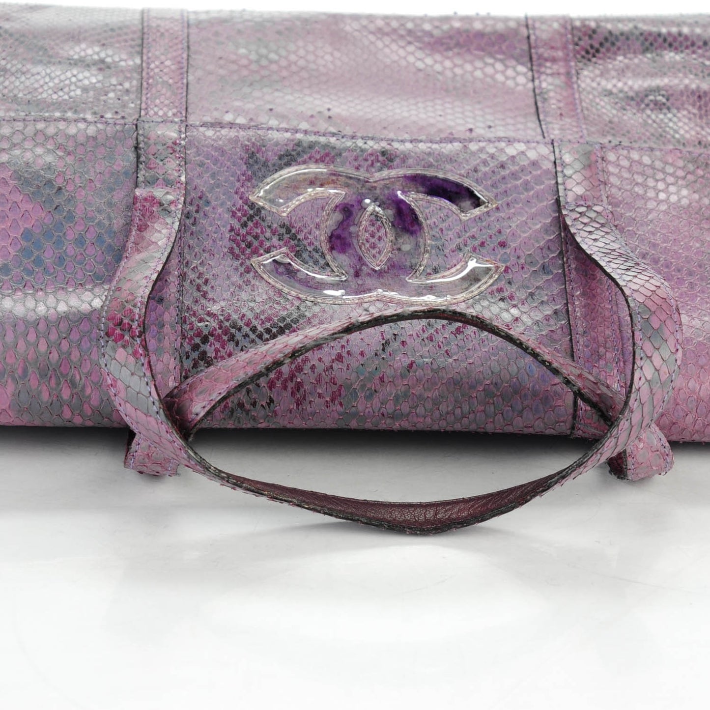 Iridescent Python Small CC Handbag Purple