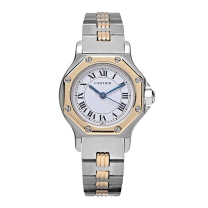 Cartier Stainless Steel 18K Yellow Gold 24mm Santos Octagon Automatic Watch 1 of 6